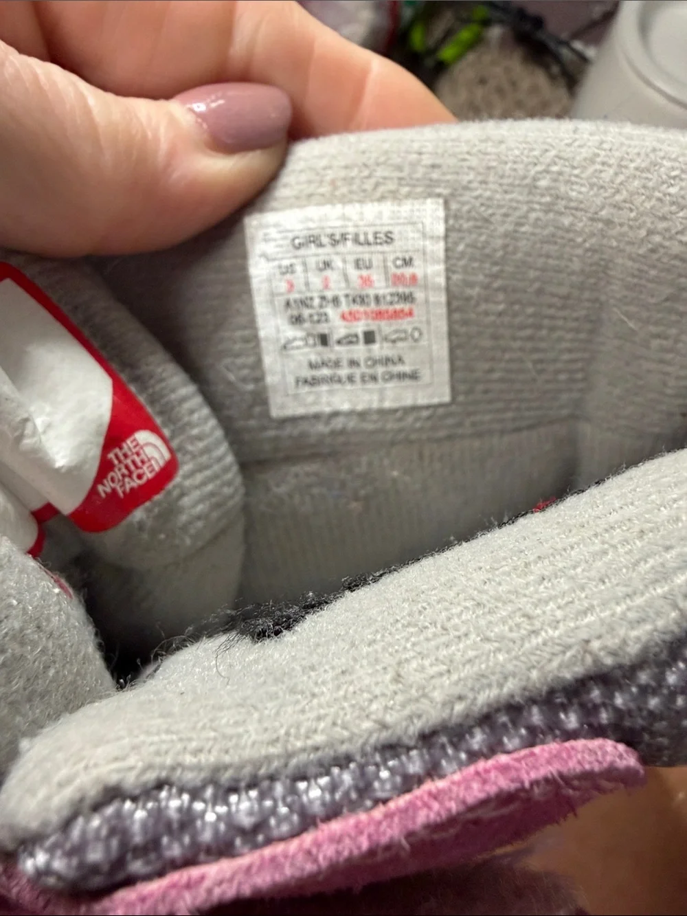 The North Face Pink and Gray Kids Insulated Boots